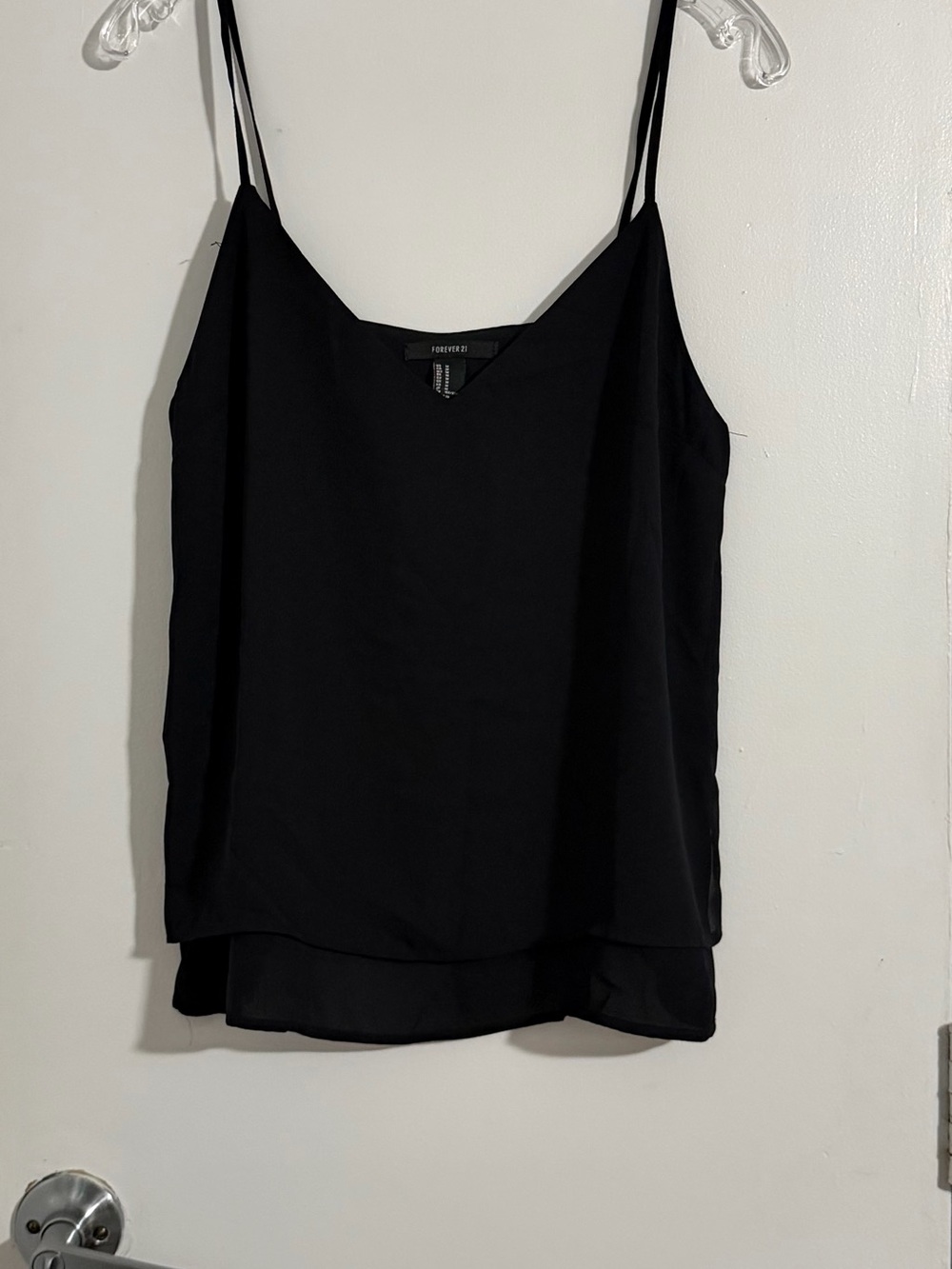 Forever 21 Black Double-Layer Spaghetti Strap Cami